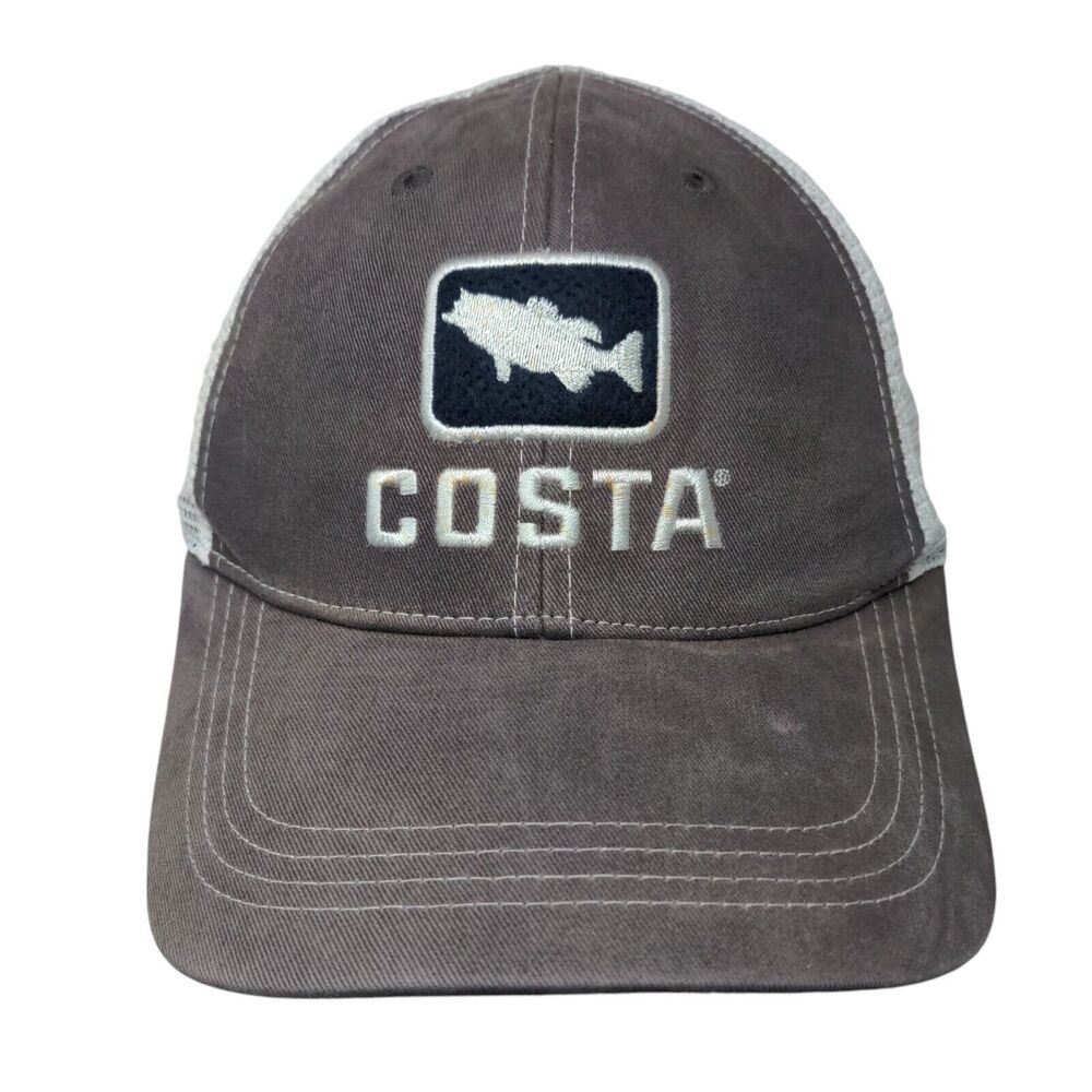 Costa Del Mar Fish Snapback Mesh Back Trucker Hat Blue One Size Embroidered